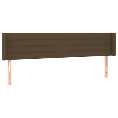 Cabeceira de cama c/ luzes LED tecido 183x16x78/88 cm castanho