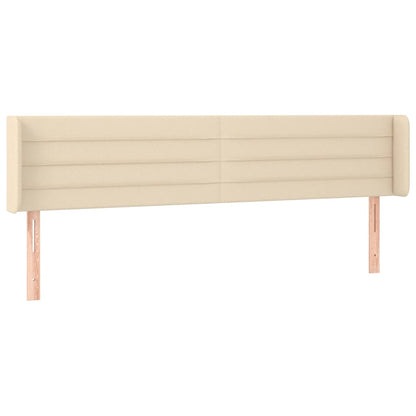 Cabeceira de cama c/ luzes LED tecido 183x16x78/88 cm cor creme