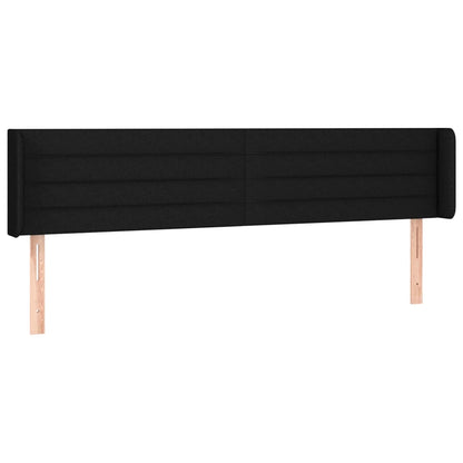 Cabeceira de cama c/ luzes LED tecido 203x16x78/88 cm preto