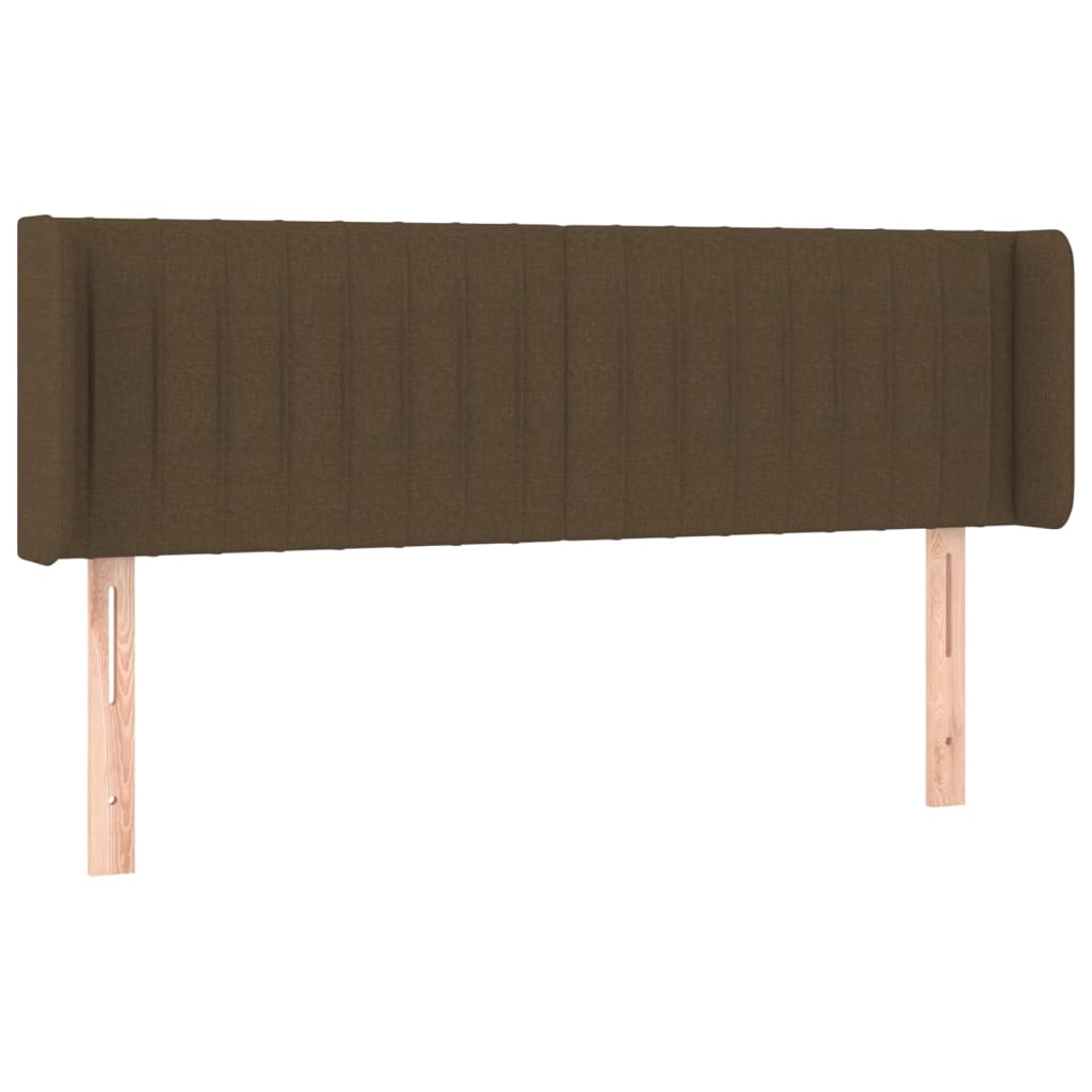 Cabeceira de cama c/ luzes LED tecido 147x16x78/88 cm castanho