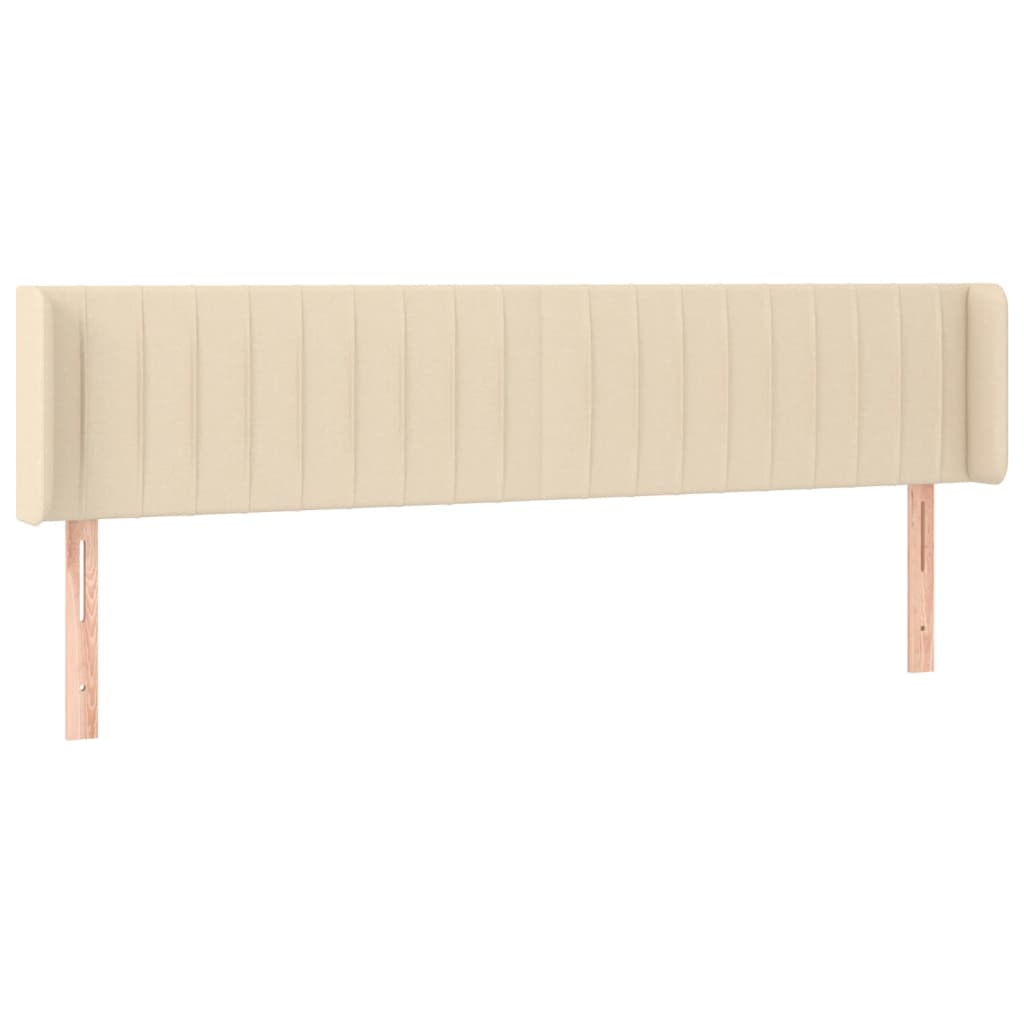 Cabeceira de cama c/ luzes LED tecido 183x16x78/88 cm cor creme