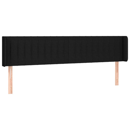 Cabeceira de cama c/ luzes LED tecido 203x16x78/88 cm preto