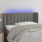 Cabeceira de cama c/ luzes LED veludo 93x16x78/88cm cinza-claro