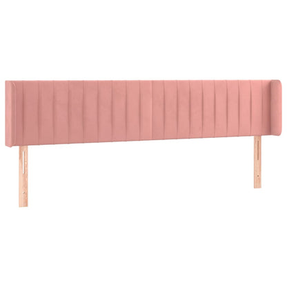 Cabeceira de cama c/ luzes LED veludo 163x16x78/88 cm rosa