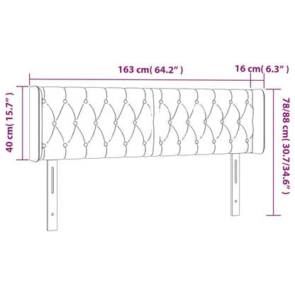 Cabeceira cama c/ luzes LED tecido 163x16x78/88 cm cinza-claro