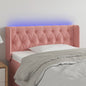 Cabeceira de cama c/ luzes LED veludo 93x16x78/88 cm rosa