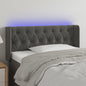 Cabeceira cama c/ luzes LED veludo 103x16x78/88 cm cinza-escuro