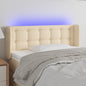 Cabeceira de cama c/ luzes LED tecido 103x16x78/88 cm cor creme