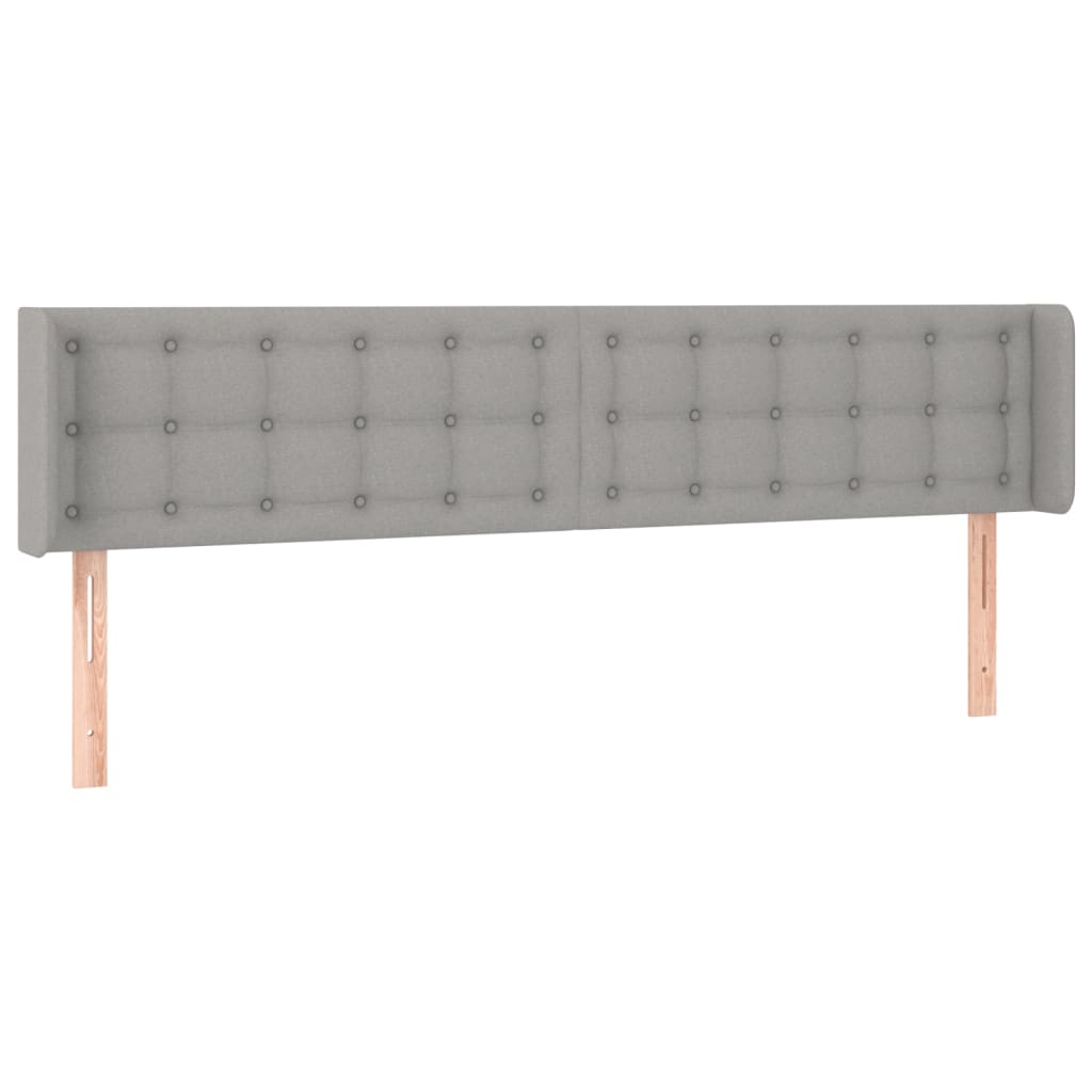 Cabeceira cama c/ luzes LED tecido 163x16x78/88 cm cinza-claro