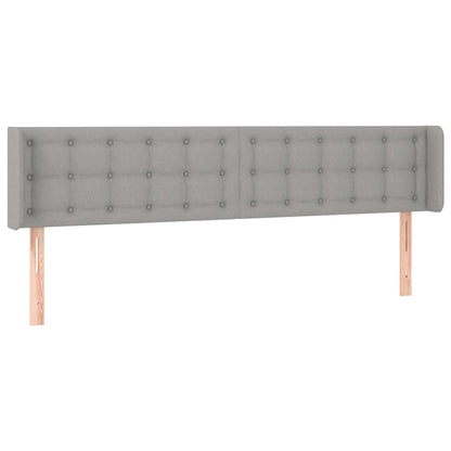 Cabeceira cama c/ luzes LED tecido 163x16x78/88 cm cinza-claro