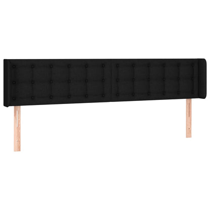 Cabeceira de cama c/ luzes LED tecido 183x16x78/88 cm preto