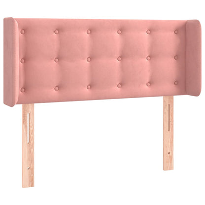 Cabeceira de cama c/ luzes LED veludo 83x16x78/88 cm rosa