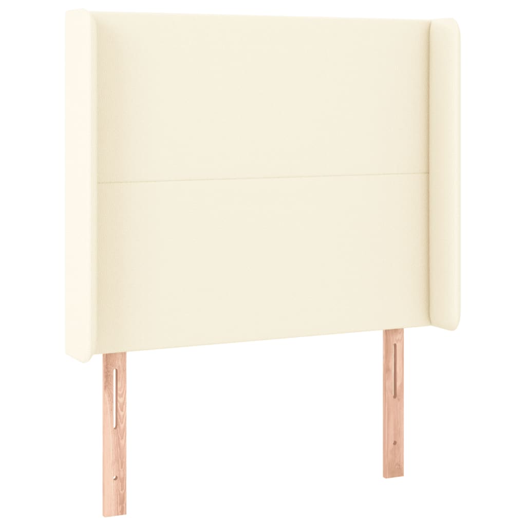 Cabeceira de cama c/ LED 83x16x118/128cm couro artificial crème