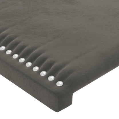 Cabeceira cama c/ luzes LED veludo 93x16x118/128cm cinza-escuro