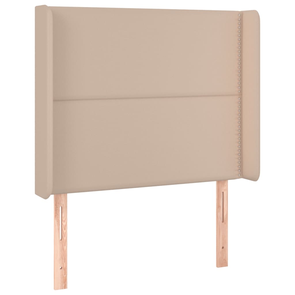 Cabeceira cama c/ LED couro artif. 93x16x118/128 cm cappuccino