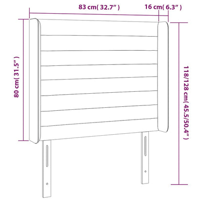 Cabeceira cama c/ luzes LED tecido 83x16x118/128 cm cinza-claro
