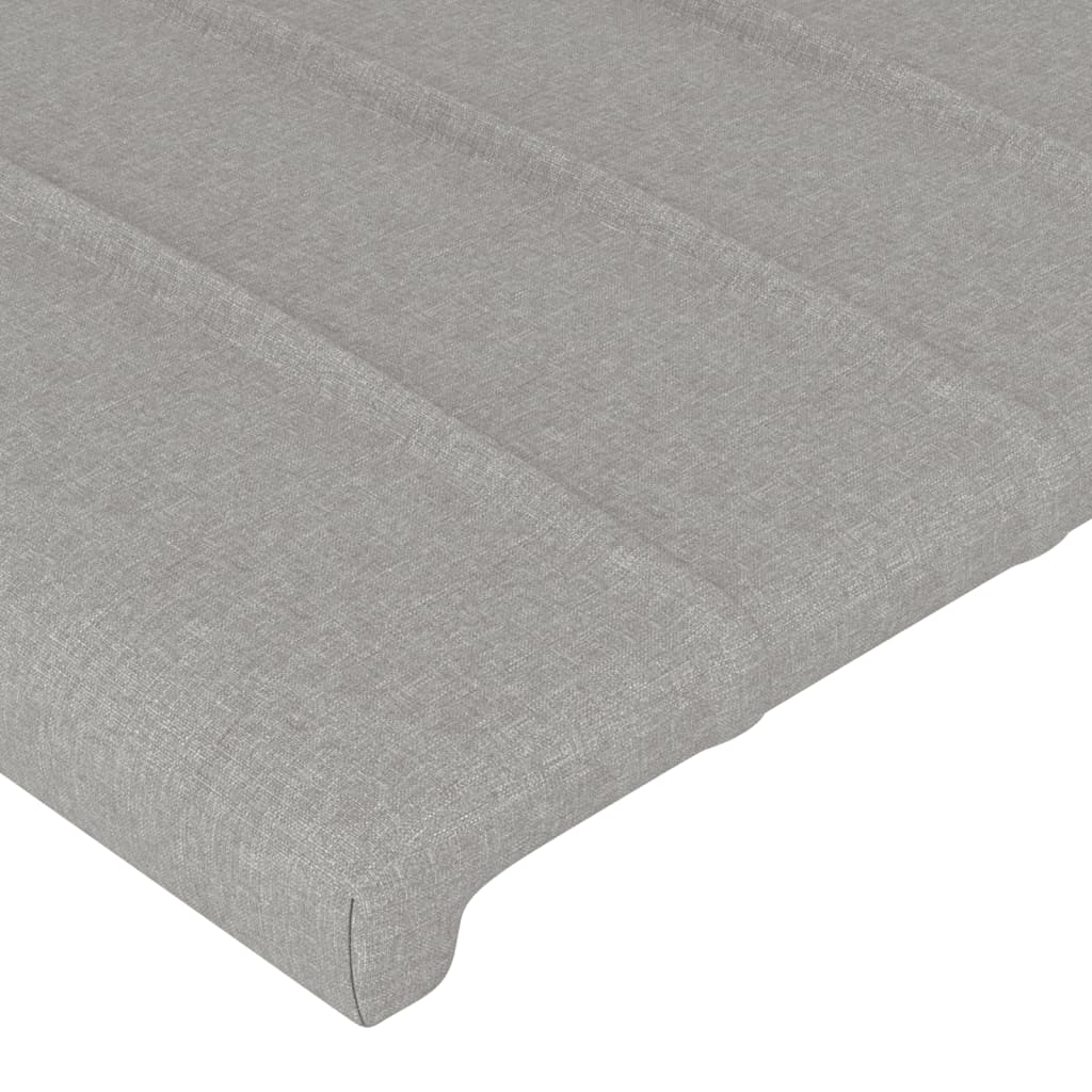 Cabeceira cama c/ luzes LED tecido 93x16x118/128 cm cinza-claro