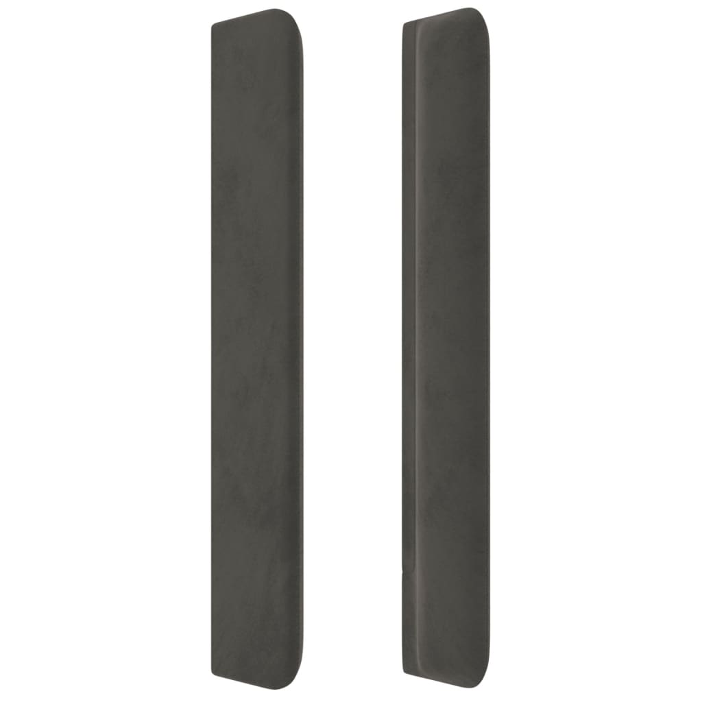 Cabeceira cama c/ luzes LED veludo 83x16x118/128cm cinza-escuro