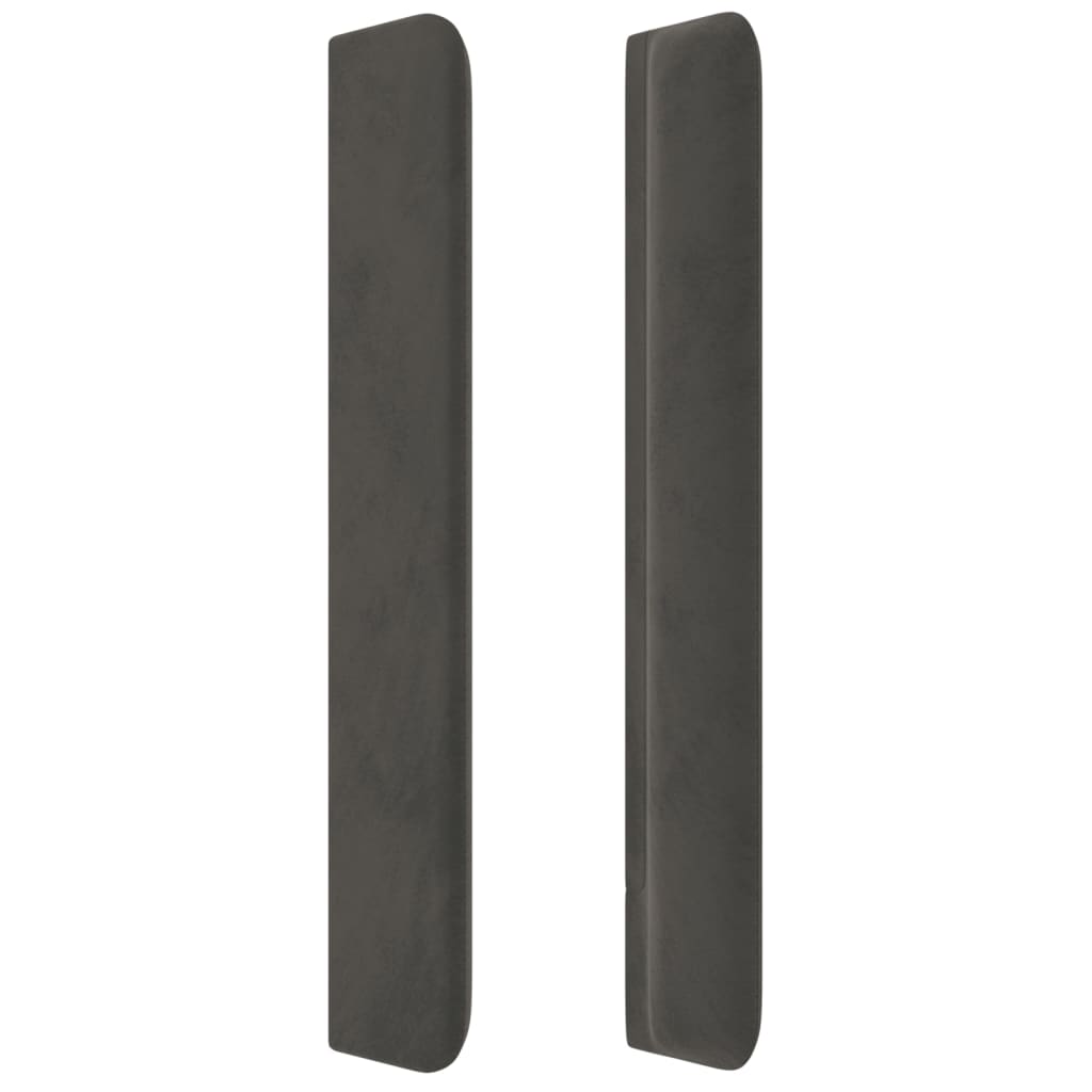 Cabeceira de cama c/ LED veludo 183x16x118/128 cm cinza-escuro