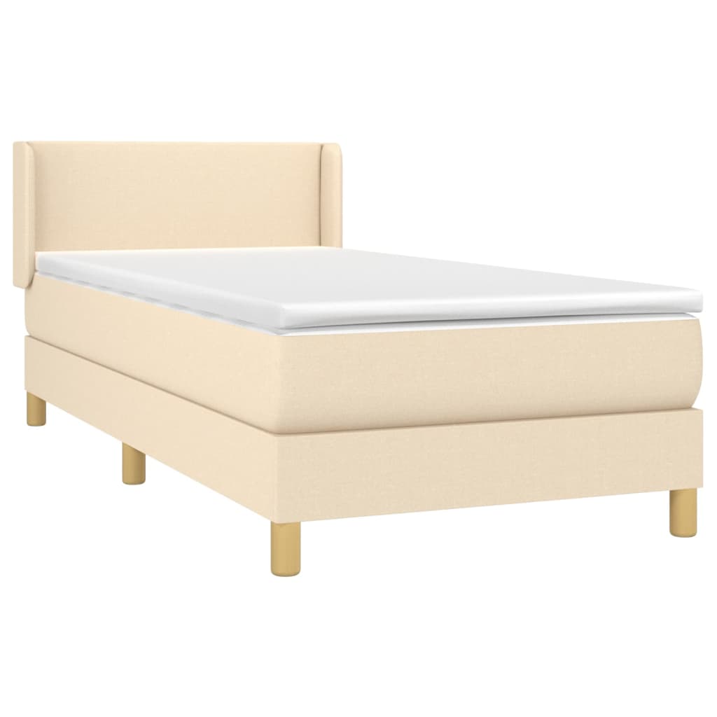 Cama com molas/colchão 90x190 cm tecido cor creme