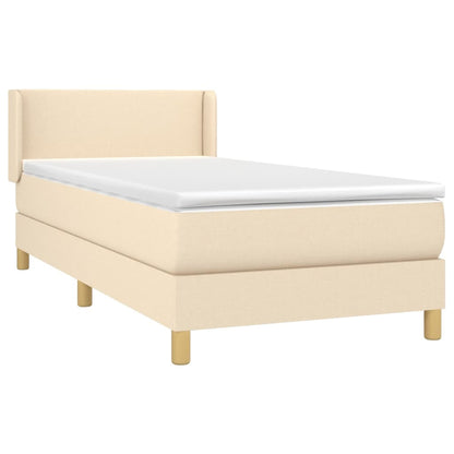 Cama com molas/colchão 90x190 cm tecido cor creme