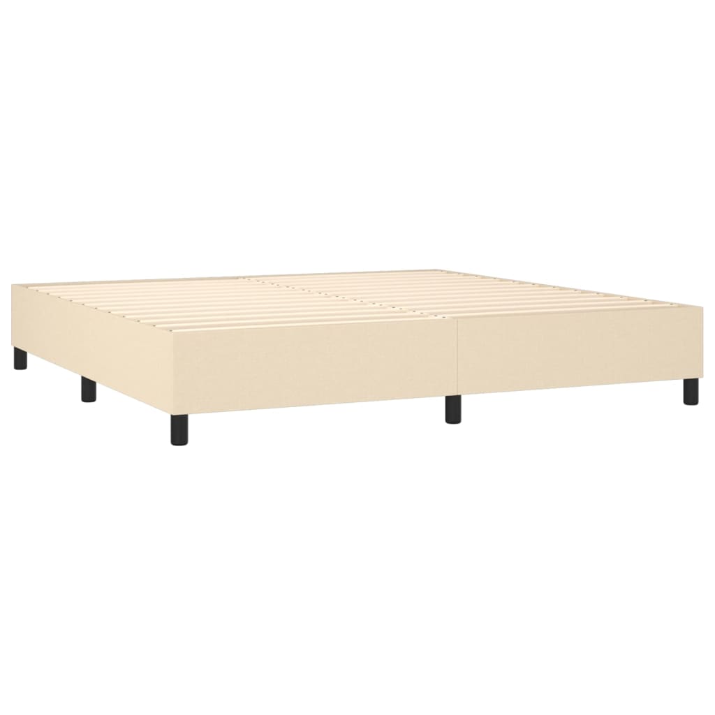 Cama com molas/colchão 160x200 cm tecido cor creme