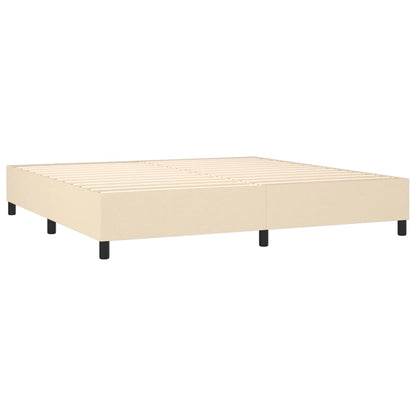 Cama com molas/colchão 160x200 cm tecido cor creme