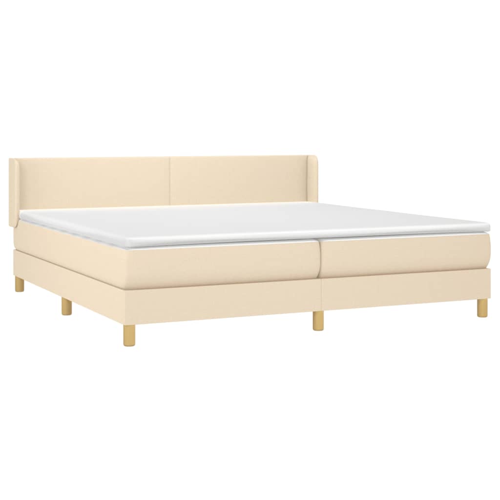 Cama com molas/colchão 200x200 cm tecido cor creme