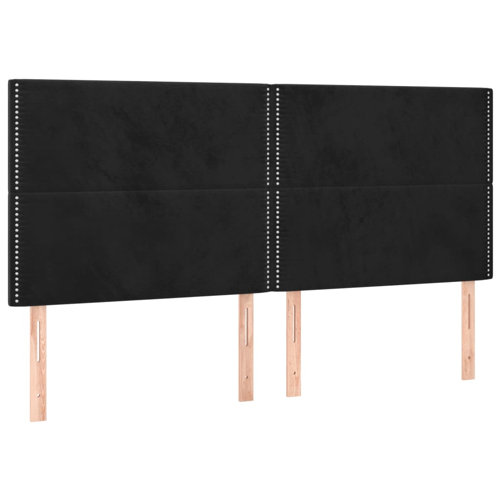 Cama com molas/colchão 200x200 cm veludo preto
