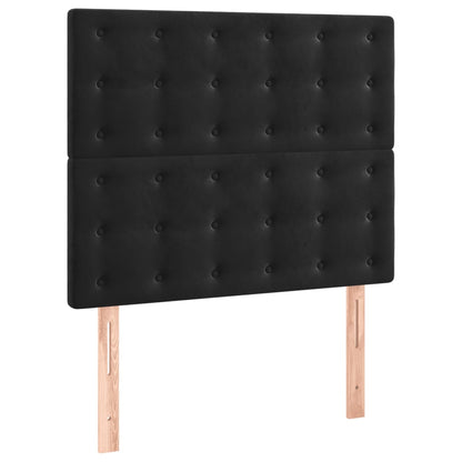 Cama com molas/colchão 100x200 cm veludo preto
