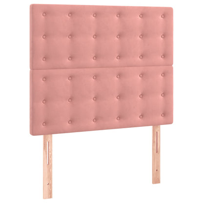 Cama com molas/colchão 100x200 cm veludo rosa
