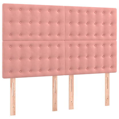 Cama com molas/colchão 140x200 cm veludo rosa