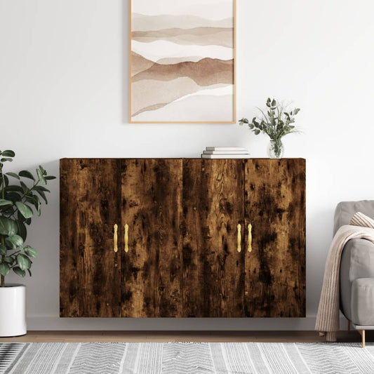 Armários de parede 2 pcs 69,5x34x90 cm carvalho fumado