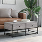Mesa de centro 100x51x40cm derivados de madeira cinzento sonoma