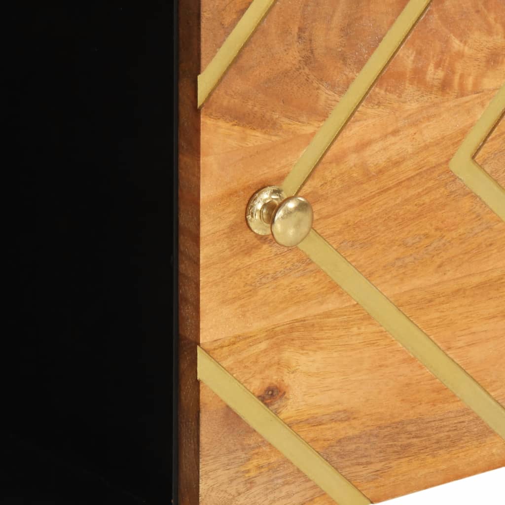 Móvel de apoio 80x33,5x75 cm mangueira maciça castanho e preto