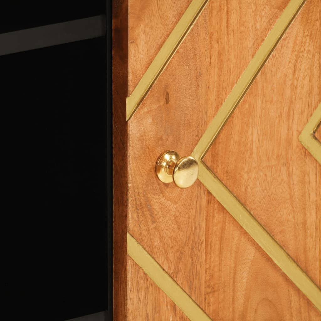 Móvel de apoio 90x33,5x75 cm mangueira maciça castanho e preto