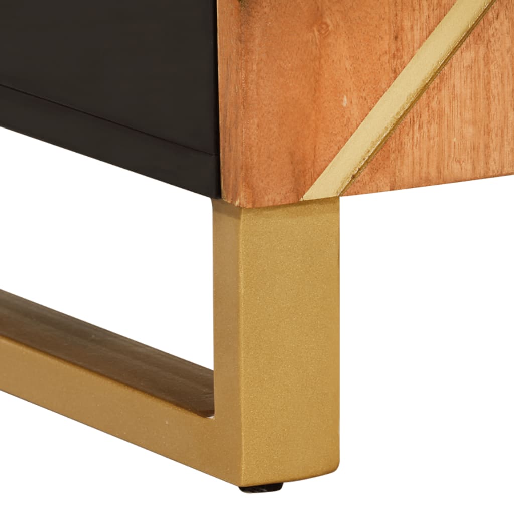 Móvel de apoio 90x33,5x75 cm mangueira maciça castanho e preto