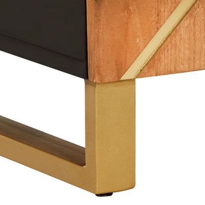 Móvel de apoio 90x33,5x75 cm mangueira maciça castanho e preto