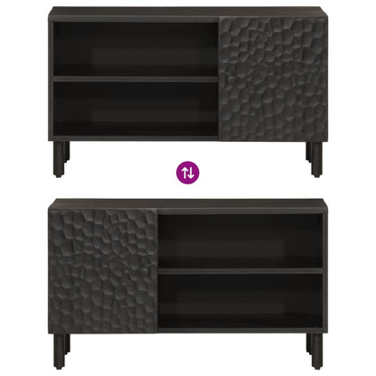 Móvel de TV madeira de mangueira maciça preto