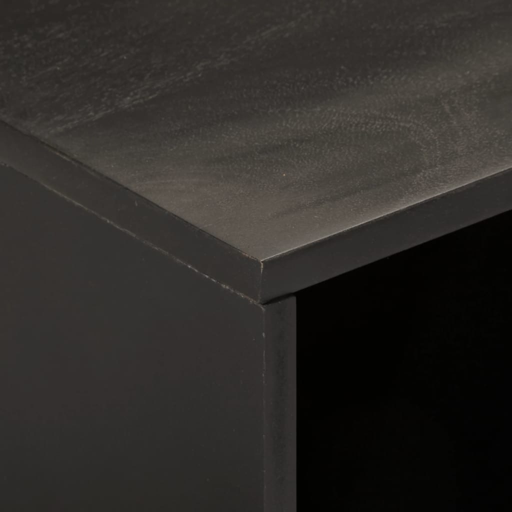 Móvel de TV madeira de mangueira maciça preto