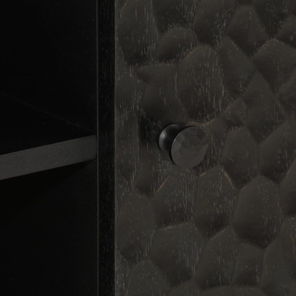 Móvel de TV madeira de mangueira maciça preto