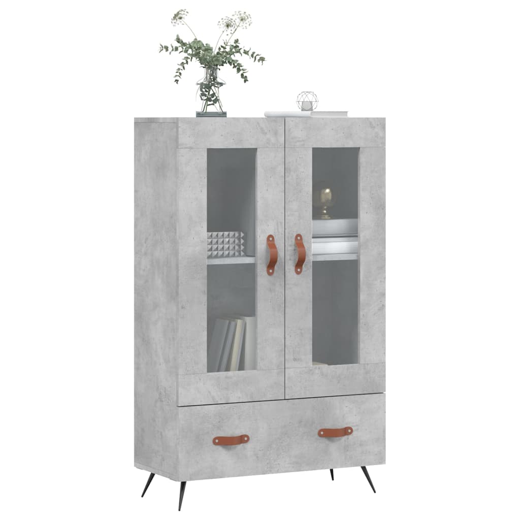 Aparador alto 69,5x31x115 cm derivados de madeira cinza-cimento