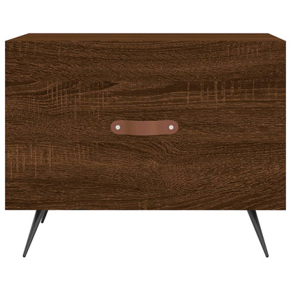 Mesa centro 2 pcs 50x50x40 cm madeira proc. carvalho castanho