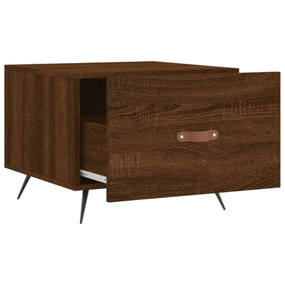 Mesa centro 2 pcs 50x50x40 cm madeira proc. carvalho castanho