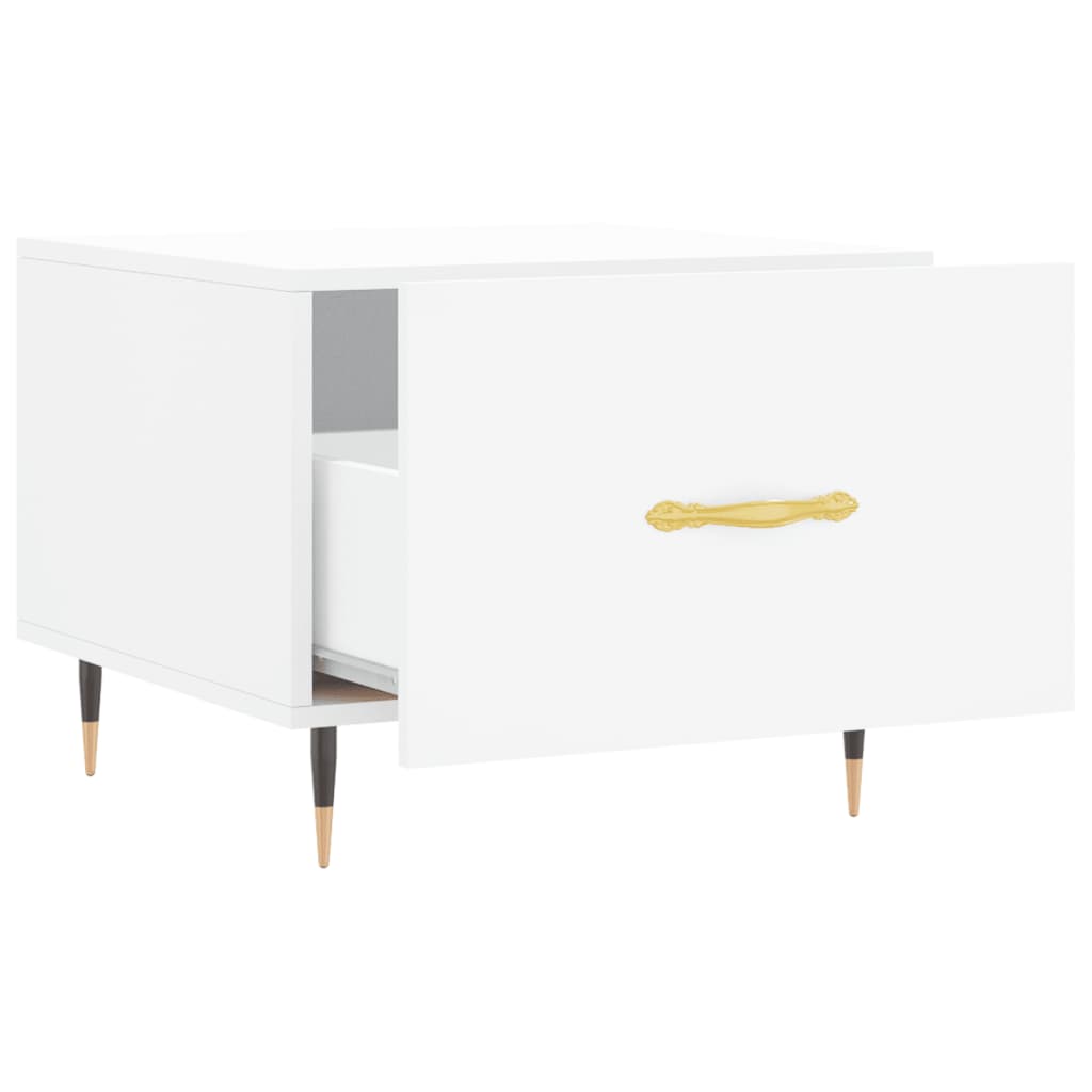 Mesas de centro 2 pcs 50x50x40 cm madeira processada branco