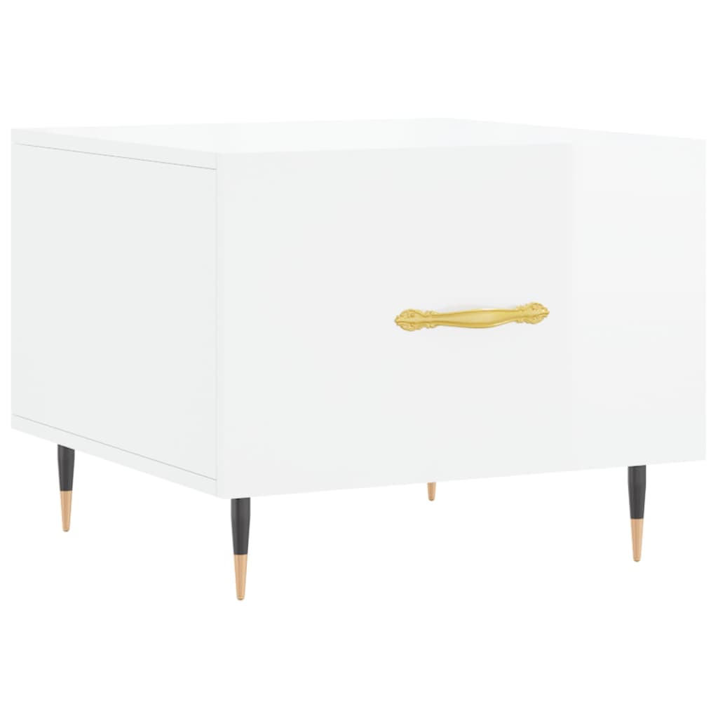 Mesas de centro 2 pcs 50x50x40 cm branco brilhante