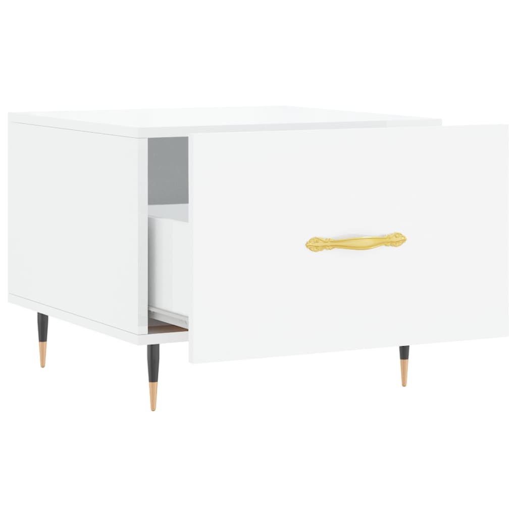 Mesas de centro 2 pcs 50x50x40 cm branco brilhante