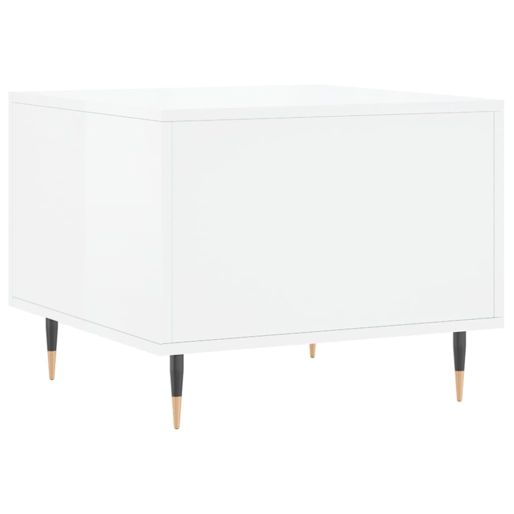 Mesas de centro 2 pcs 50x50x40 cm branco brilhante