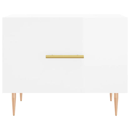 Mesas de centro 2 pcs 50x50x40 cm branco brilhante