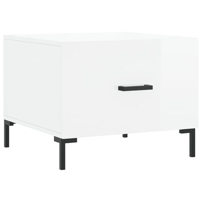 Mesas de centro 2 pcs 50x50x40 cm branco brilhante